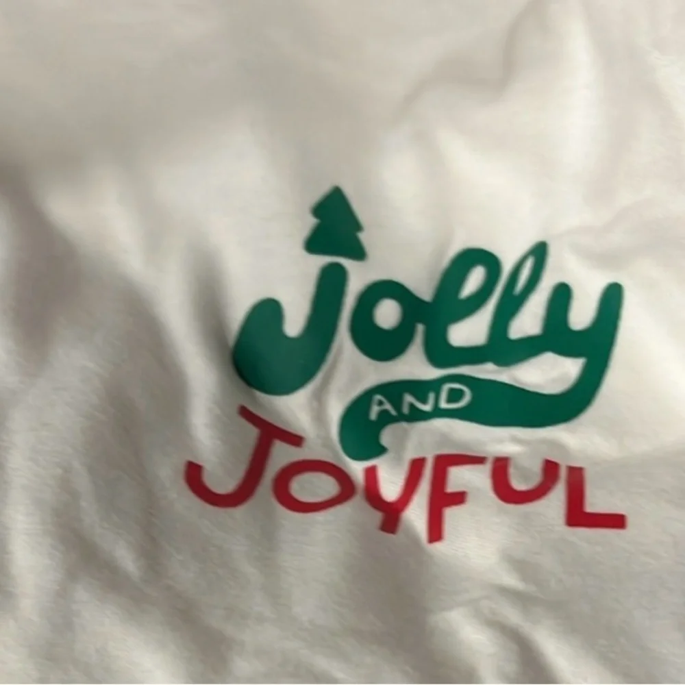 CAT & JACK Jolly & Joyful Graphic Tee Unisex XL White